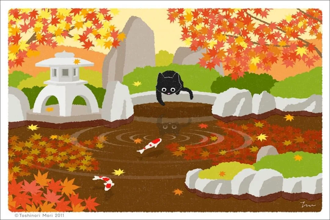 �������������ձ��廭ʦ���µ�è��ȥ̤�࣬�����µķ�⾡���۵�