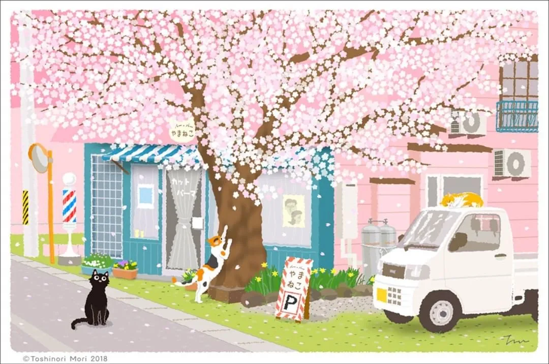 �������������ձ��廭ʦ���µ�è��ȥ̤�࣬�����µķ�⾡���۵�