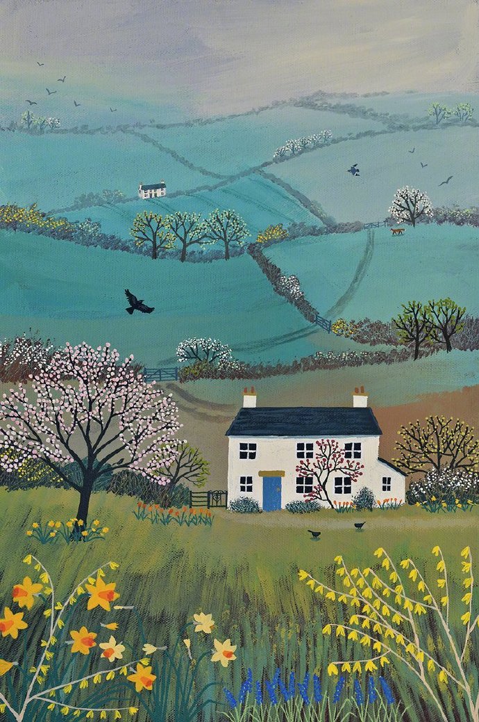 英国画家 Jo Grundy  纯真的画风 笔下的春夏秋冬绘画作品欣赏