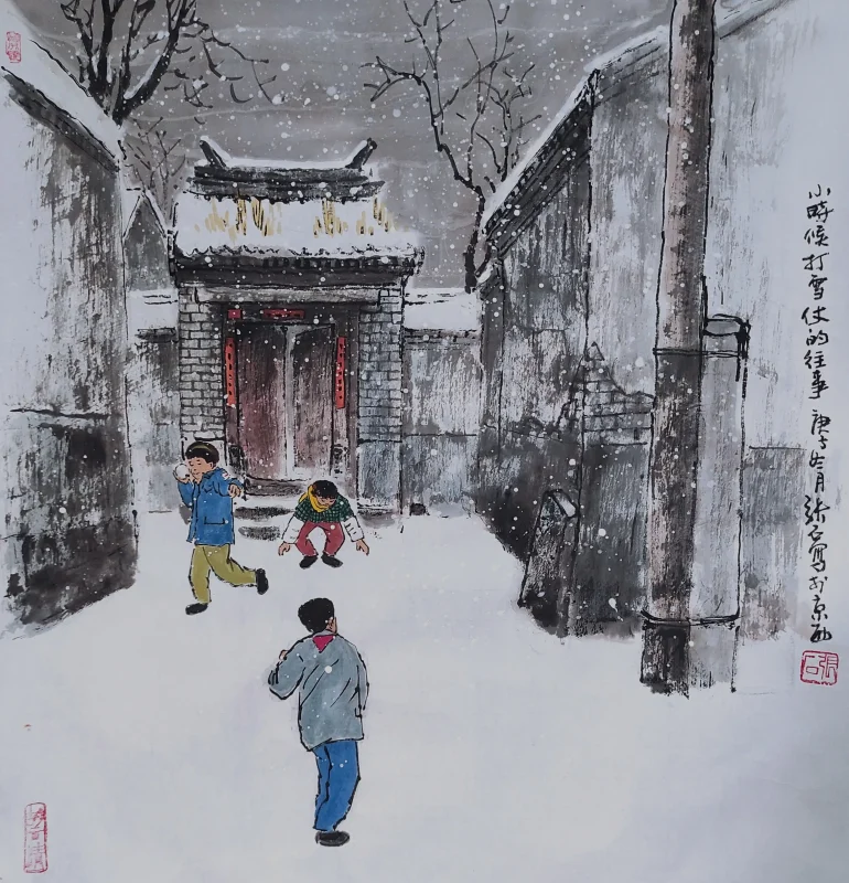 这几幅雪景画，是否能想起小时候的自己-小改变网